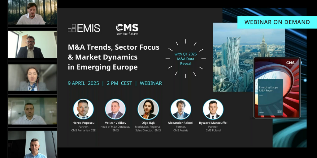 Webinar EMIS & CMS -  Trendy M&A oraz dynamika rynku w Europie Wschodzącej
