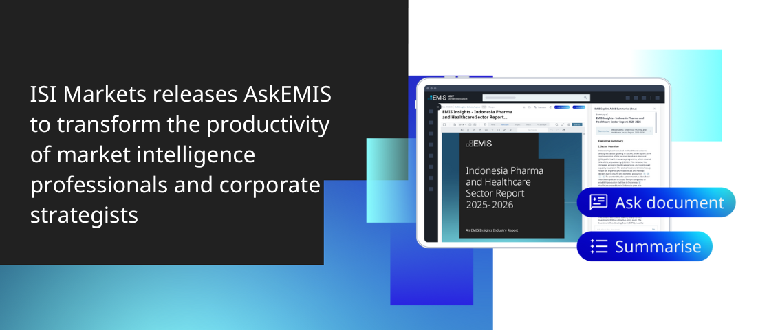 ISI Markets releases AskEMIS to transform the productivity of market intelligence professionals and corporate strategists